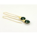 Boucles d\'oreilles longues Goutte Agate Mousse