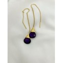 Boucles d\'oreilles longues Goutte Améthyste