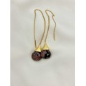 Boucles d\'oreilles longues Goutte Rhodonite