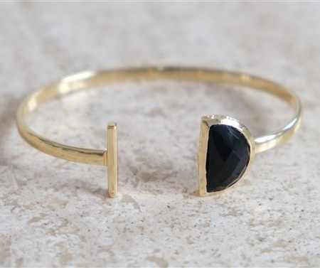 Black Onyx Demi-Lune Bracelet