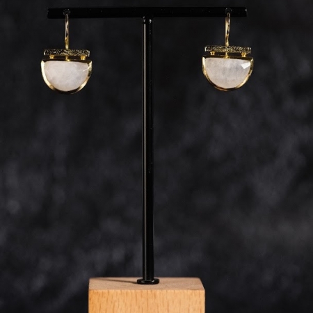 Moonstone Demi-Lune short Earrings