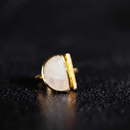 Moonstone Demi-Lune Ring