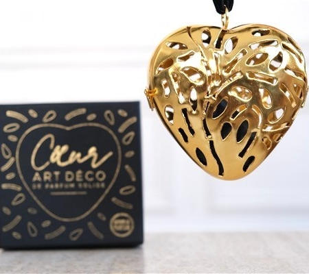 Coeur Art Deco OR de parfum solide -Parfum au choix