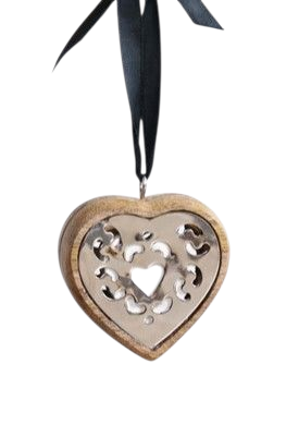 Petit Coeur Bois et Argent de Parfum solide : Parfum au choix