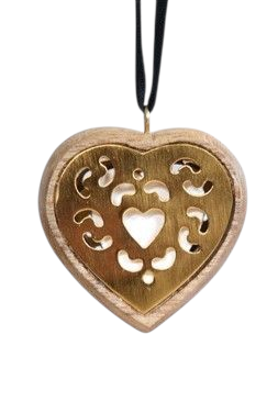 Petit Coeur Bois et Or de Parfum solide : Parfum au choix