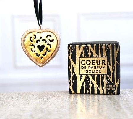 Petit Coeur Bois et Or de Parfum solide : Parfum au choix