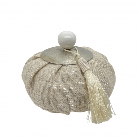 Aumônière Beige et Argent Bois de Oud