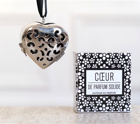 Petit Coeur de Parfum solide ARGENT: Parfum au choix